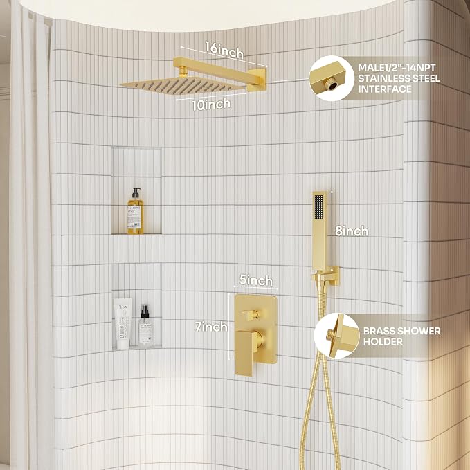 Gold Shower System, Shower Faucet Set - Image 8