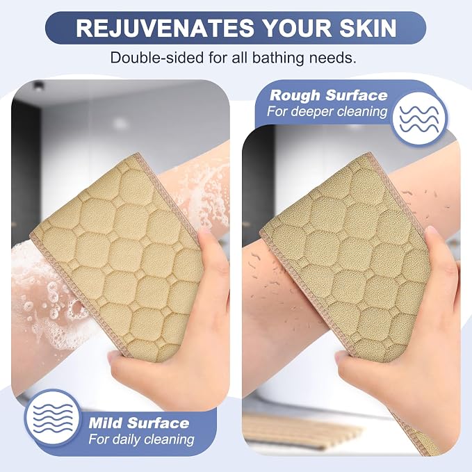 Exfoliating Back Scrubber with Handles, 39 Inch Double-Sided Back Exfoliator - Image 4