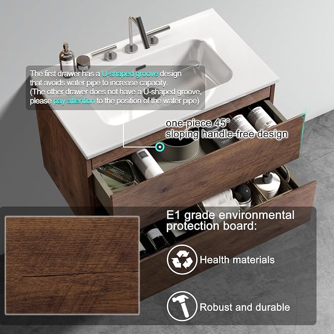 Wall Mounted Floating Bathroom Vanity - Image 2