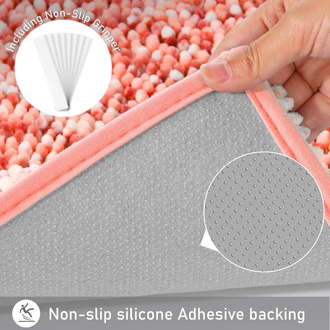 Yimobra Bath Mats for Bathroom Non Slip, Extra Soft Chenille Bathroom Rugs - Image 3