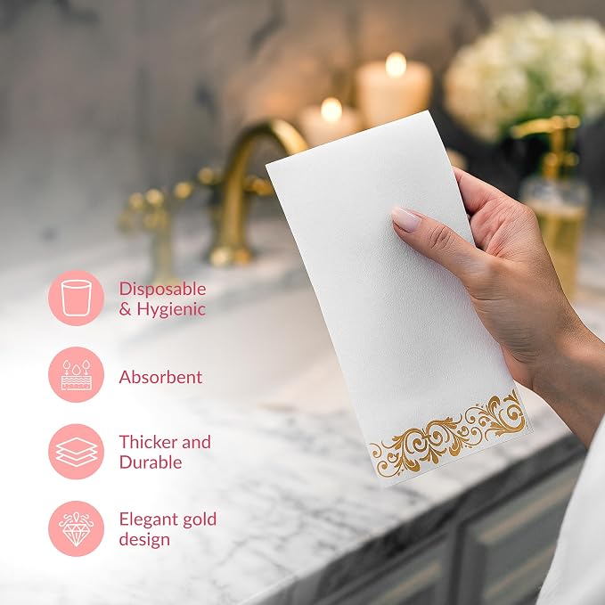Prestee 200 Pack Disposable Paper Guest Towels - Image 5