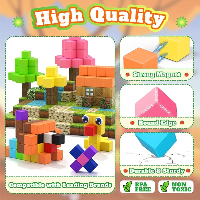 116 PCS Magnetic Blocks Set, STEM Educational Preschool Sensory Toys - Image 4