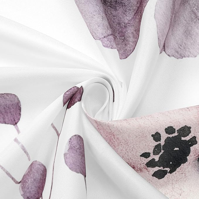 Gibelle Long Shower Curtain 72 x 78, Watercolor Floral Fabric Shower Curtain - Image 5
