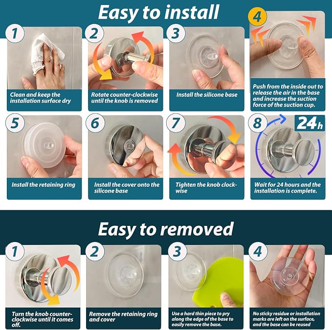 Suction Cup Hooks for Shower, Bathrooms Wall, Glass Door, Kitchen–Towel - Image 6