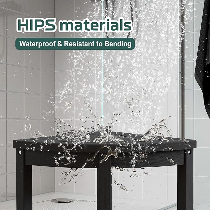Waterproof Corner Shower Stool for Inside Shower, Poly Lumber Shower Bench Seat - Image 6