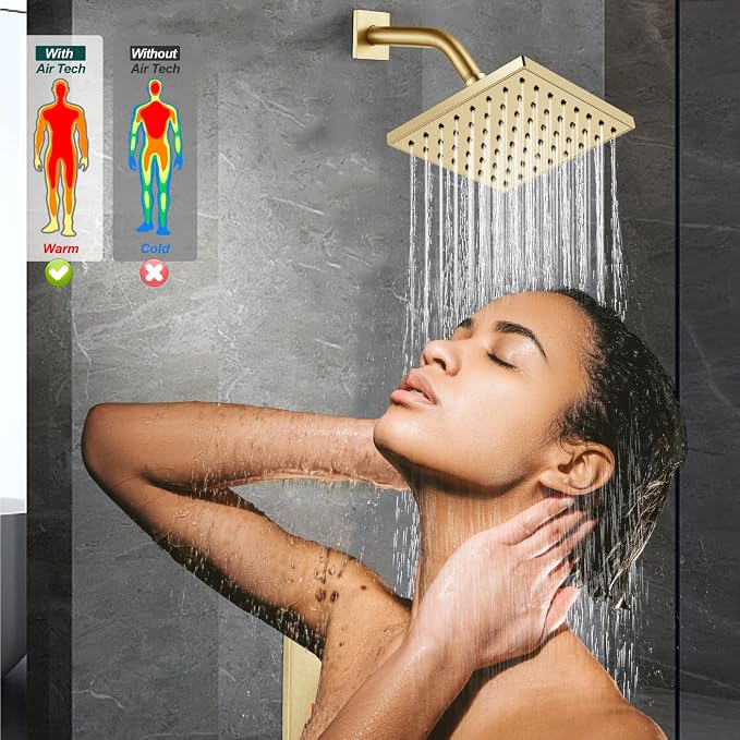 Heyalan Bathtub Shower Faucet Set, 6 Inch Square Trim Kit - Image 8
