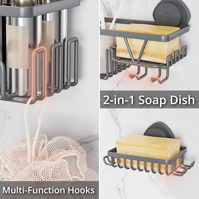 KEGII Suction Cup Shower Caddy – 3 Pack Suction Cup Shelf - Image 5
