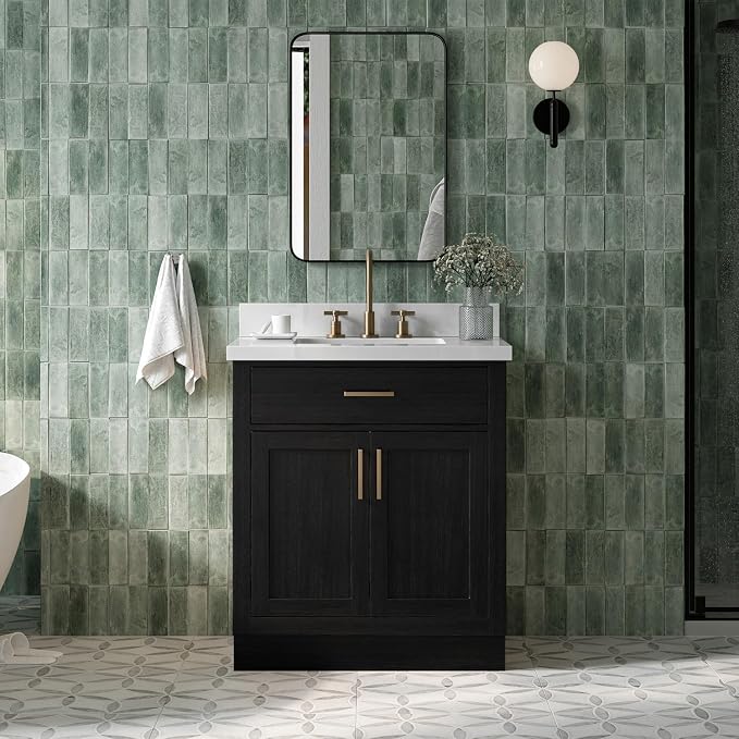 ARIEL Hepburn 31 Inch Single Rectangular Sink Bathroom Vanity by Ariel