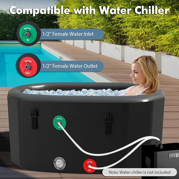 Goplus XL 129 Gal Oval Ice Bath Tub - Image 5
