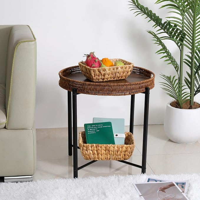 Small Wicker Baskets for Organizing 2 Pack, Hand Woven Baskets for Storage - Image 7