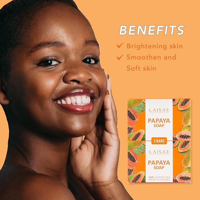 Papaya Exfoliating Soap, Hydrating Face Moisturizer - Image 3