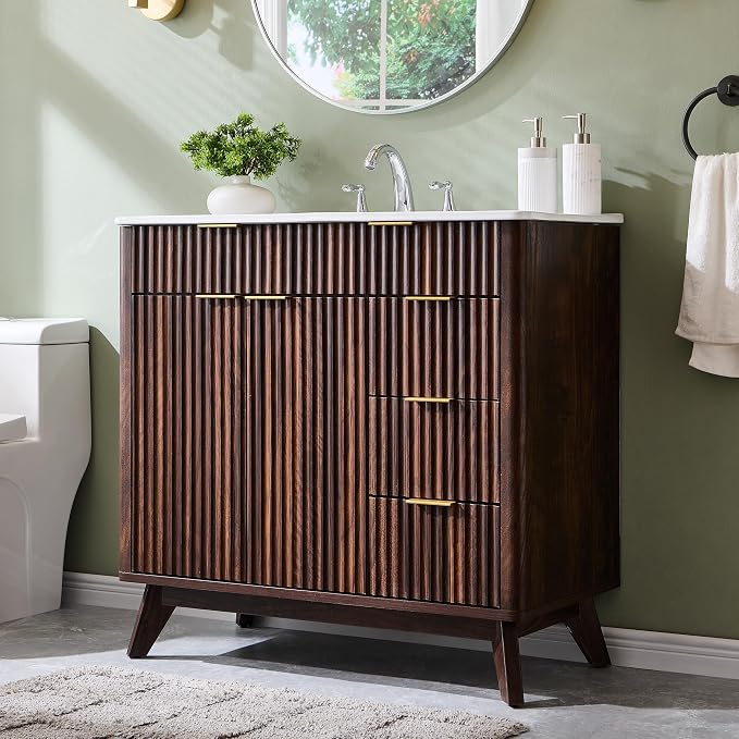 T4TREAM 36" Fluted Bathroom Vanity by T4TREAMFurniture
