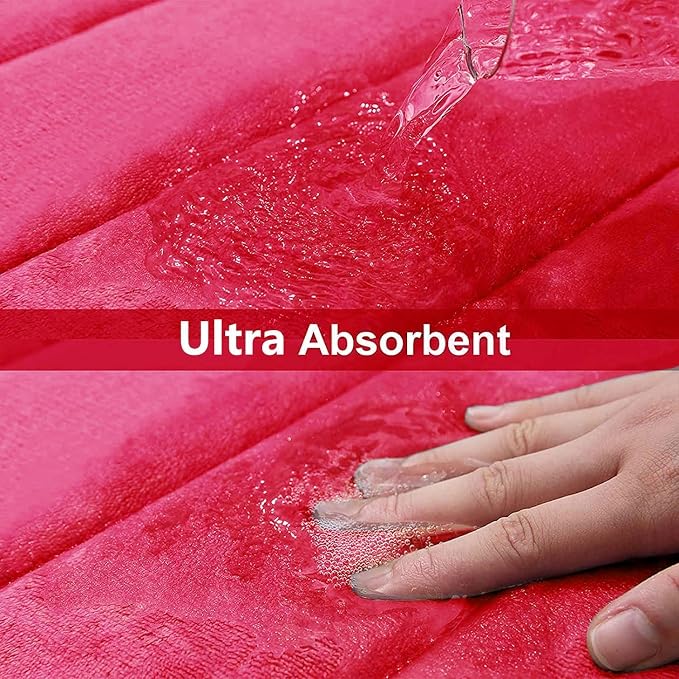 Buganda Memory Foam Bath Mat, Ultra Soft and Non-Slip Bathroom Rugs, Water - Image 4