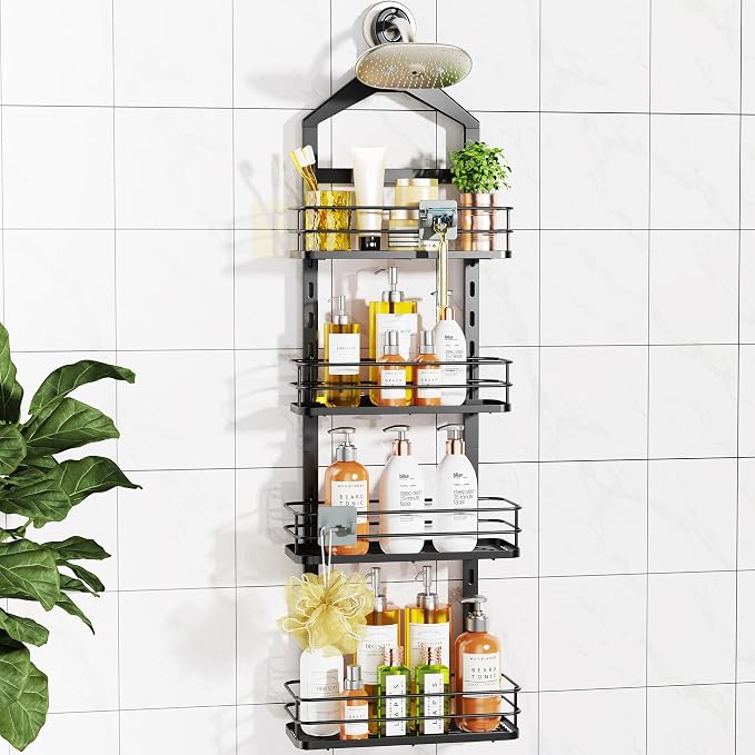 ODesign 4 Tier Height-Adjustable Shower Caddy Hanging Anti-Swing-Over The by ODesign