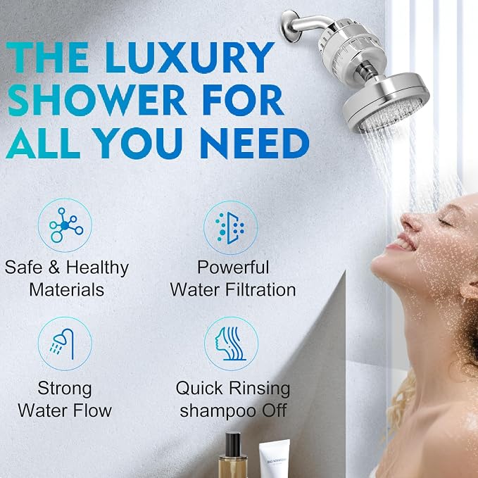 Filtered Shower Head with 5 Cartridges Vitamin C+E+A - Image 5