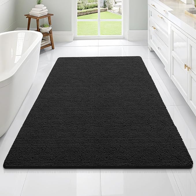 OLANLY Bathroom Rugs 70x46, Extra Soft Absorbent Chenille Bath Rugs, Rubber by OLANLY