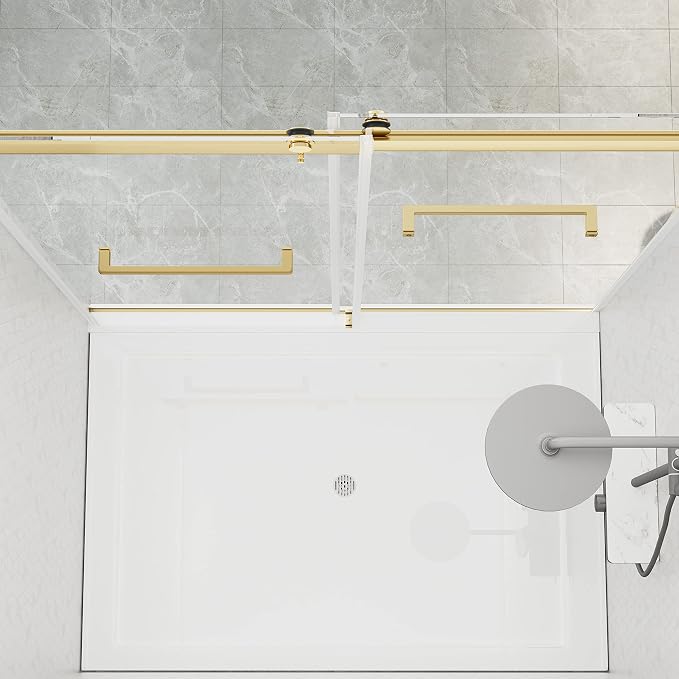 DELAVIN 56"-60" W x 75" H Frameless Shower Door, Double Sliding Shower Door - Image 9