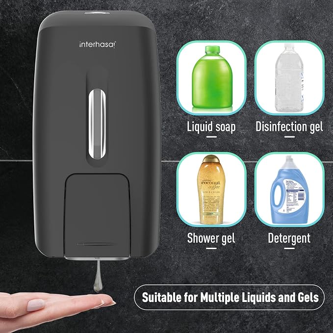 interhasa! Soap Dispenser Wall Mount Refillable 28oz Hand Sanitizer Dispenser - Image 2