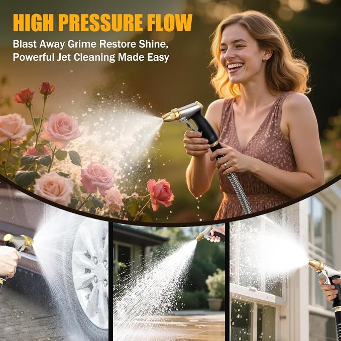 Heavy Duty Brass Garden Hose Nozzle High Pressure Metal Water Spray Nozzle - Image 6