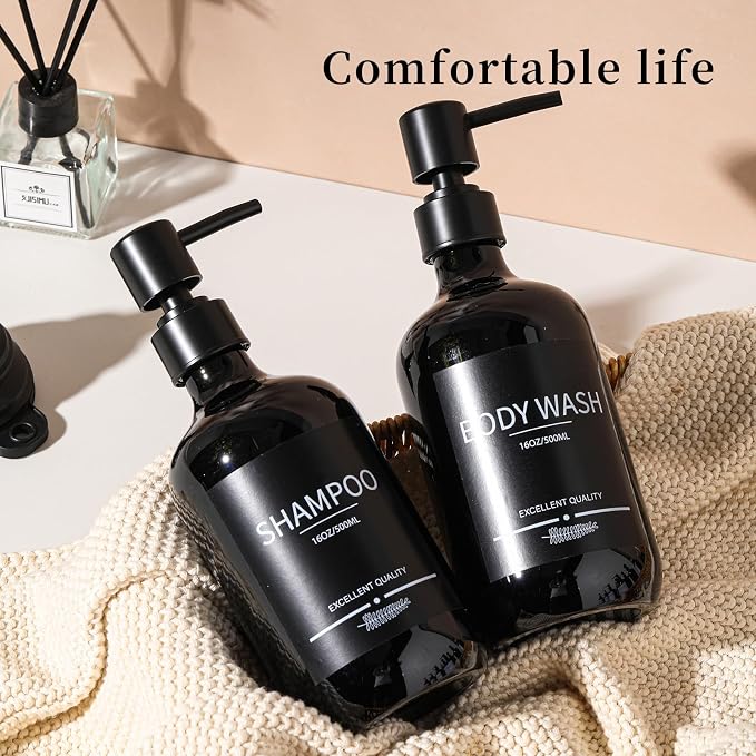 Shampoo and Conditioner Dispenser16.9oz Refillable Shampoo and Conditioner - Image 4