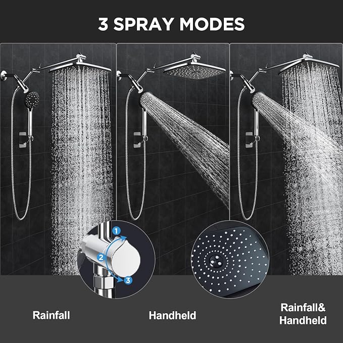 Veken Wide High Pressure Rain Shower Head - Image 2