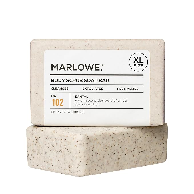 MARLOWE. No. 102 Body Scrub Soap 7 oz, Exfoliating Soap Bar by MARLOWE.