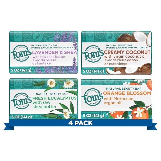 Tom’s of Maine Natural Bar Soap Variety Pack, Lavender & Shea, Creamy Coconut by TomsofMaine