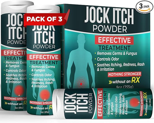 Jock Itch Powder with Miconazole Nitrate 2% & Tea Tree Oil by TerramedJustThinkComfort