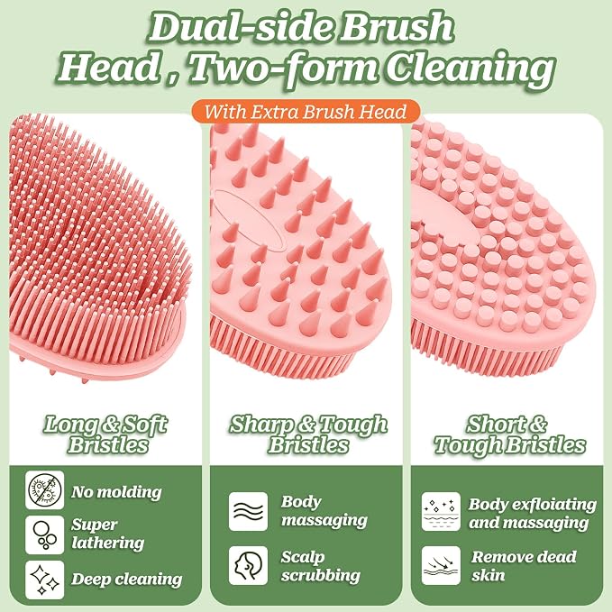 Silicone Back Scrubber for Shower, Gentle Exfoliating Body Scrubber & Back - Image 4