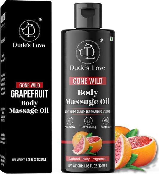 Organic - Grapefruit Full Edible Body Massage Oil - Refreshing, Calming | No by DudesLove