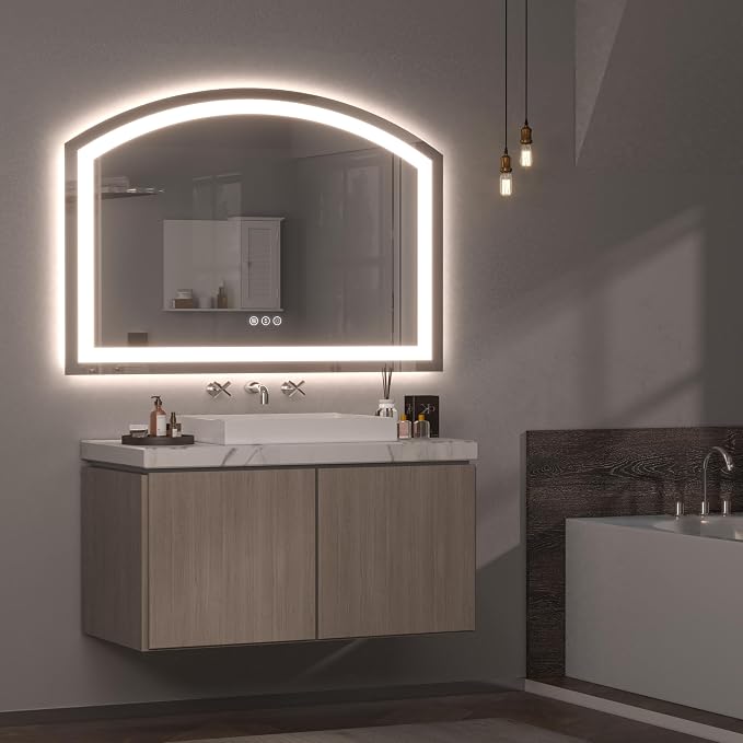 Hasipu 36" x 28" Arch LED Bathroom Mirror, Frontlit Wall-Mounted Vanity Mirror - Image 7