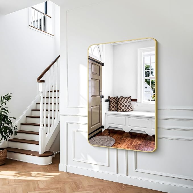 Gold Bathroom Mirror, 55x36 inch Wall Mirror - Image 5