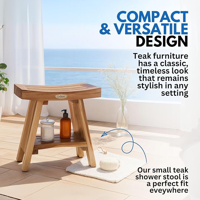 EcoDecors Teak Shower Bench - Image 8