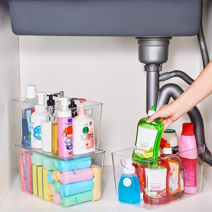 theaoo Clear Storage Bins with Lids Stackable - Image 6