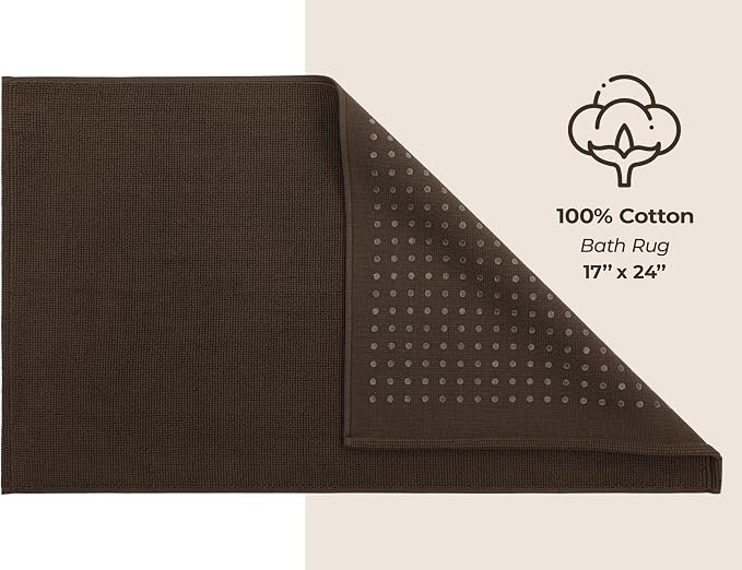 American Soft Linen Bath Rug, 17 in 24 in 100% Cotton Bath Mats Rugs - Image 5