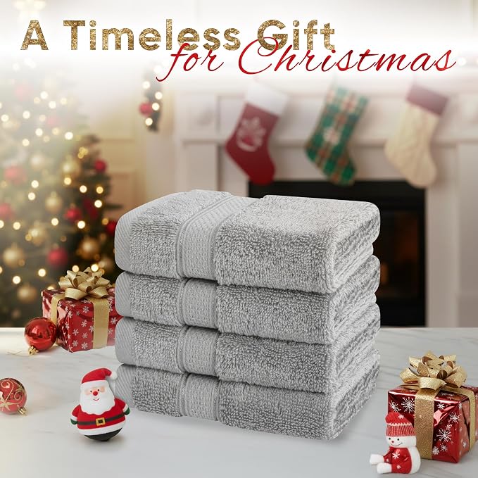 American Soft Linen Salem Washcloth Sets, 4 Piece Luxury 600 GSM 100% Cotton - Image 2