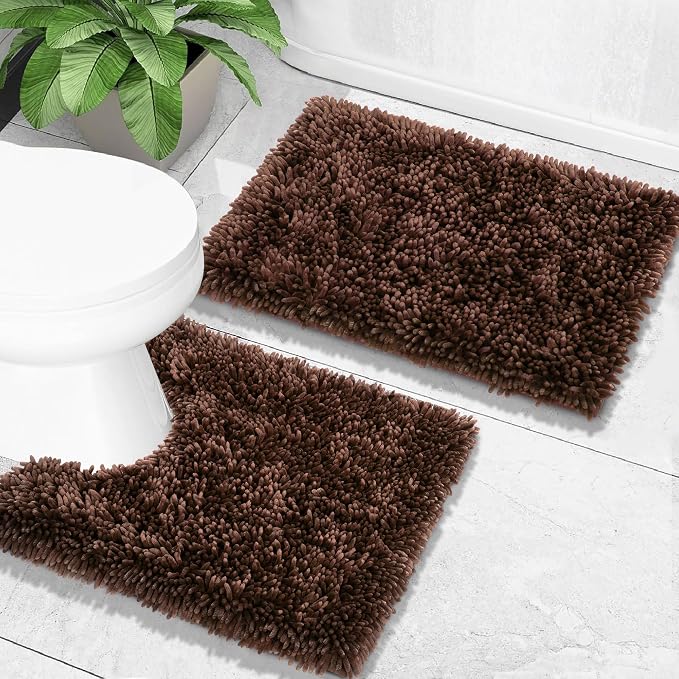 Yimobra Toilet Rugs U Shaped Washable, Extra Thick Soft Absorbent Chenille - Image 7