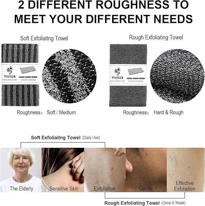Yiclick Exfoliating Body Scrubber, Back Scrubber - Image 4