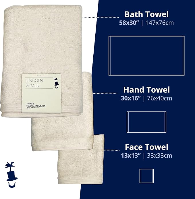 Lincoln & Palm 3 Piece Turkish Towels Set, Plush 700 GSM Spa & Hotel Quality - Image 2