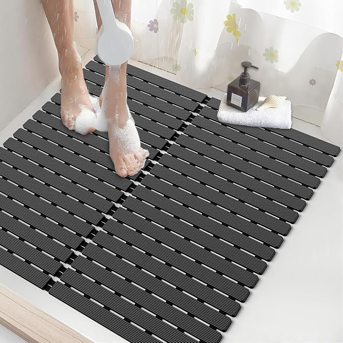 ​Shower Mat Non-Slip Bath Mat for Tub and Shower Stall, 200+ Suction Cups by BYTANA