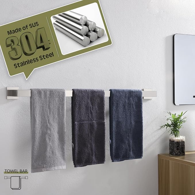 KOKOSIRI 32-Inch Single Towel Bar, Bathroom Kitchen Towel Holder, Wall Mounted - Image 6