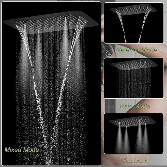 Matte Black Shower System Thermostatic Shower Faucet - Image 2