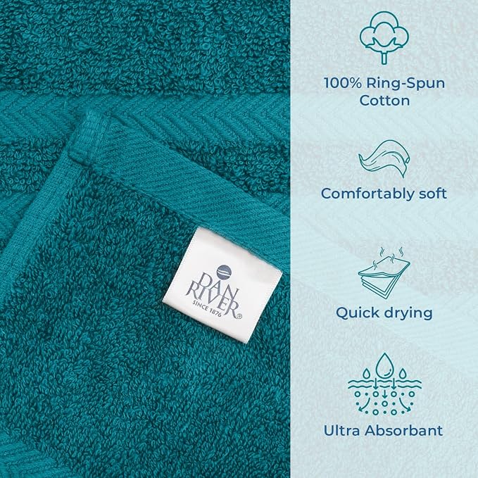 DAN RIVER 2 Pack Luxury Bath Sheets 35x70, 600 GSM, Soft & Quick Dry 100% Ring - Image 3