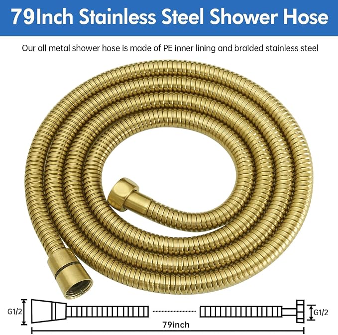 RUMOSE 79 inches Shower Hose Extra Long Stainless Steel Shower Tube Attachment - Image 6