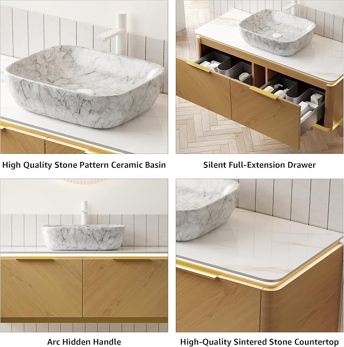 60” Floating Double Sink Bathroom Vanity - Image 6