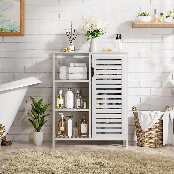 HITNET Bathroom Cabinet Freestanding, Bamboo Floor Cabinet, Side Storage - Image 2