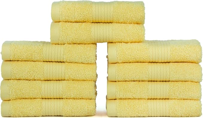 Ample Decor Wash Cloths Pack of 10, Oeko Tex Certified 600 GSM 100% Cotton Soft - Image 3