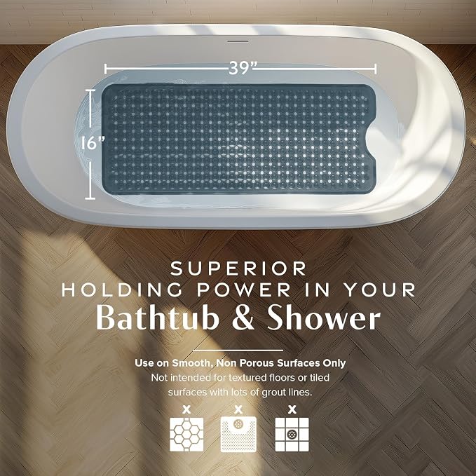 SlipX Solutions Power Grip Bathtub Safety Mat | Precision Grip Technology - Image 3
