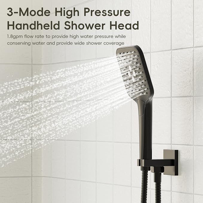 Gabrylly Shower System with Tub Spout, Wall Mounted Tub Shower Faucet Set - Image 4