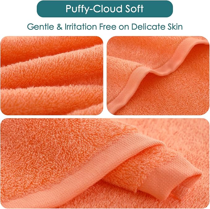 Wash Cloths 6 Pack, Super Soft and Gentle Face Towels on Sensitive Skin - Image 8